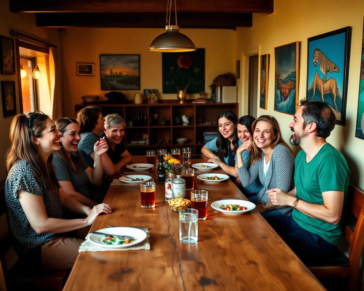 Long-table dinner in the common room